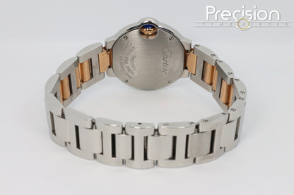 Cartier Ballon Bleu Ref: 3009 28mm Quartz Rare Pinkish Mother of Pearl Dial Two-Tone Rose Gold