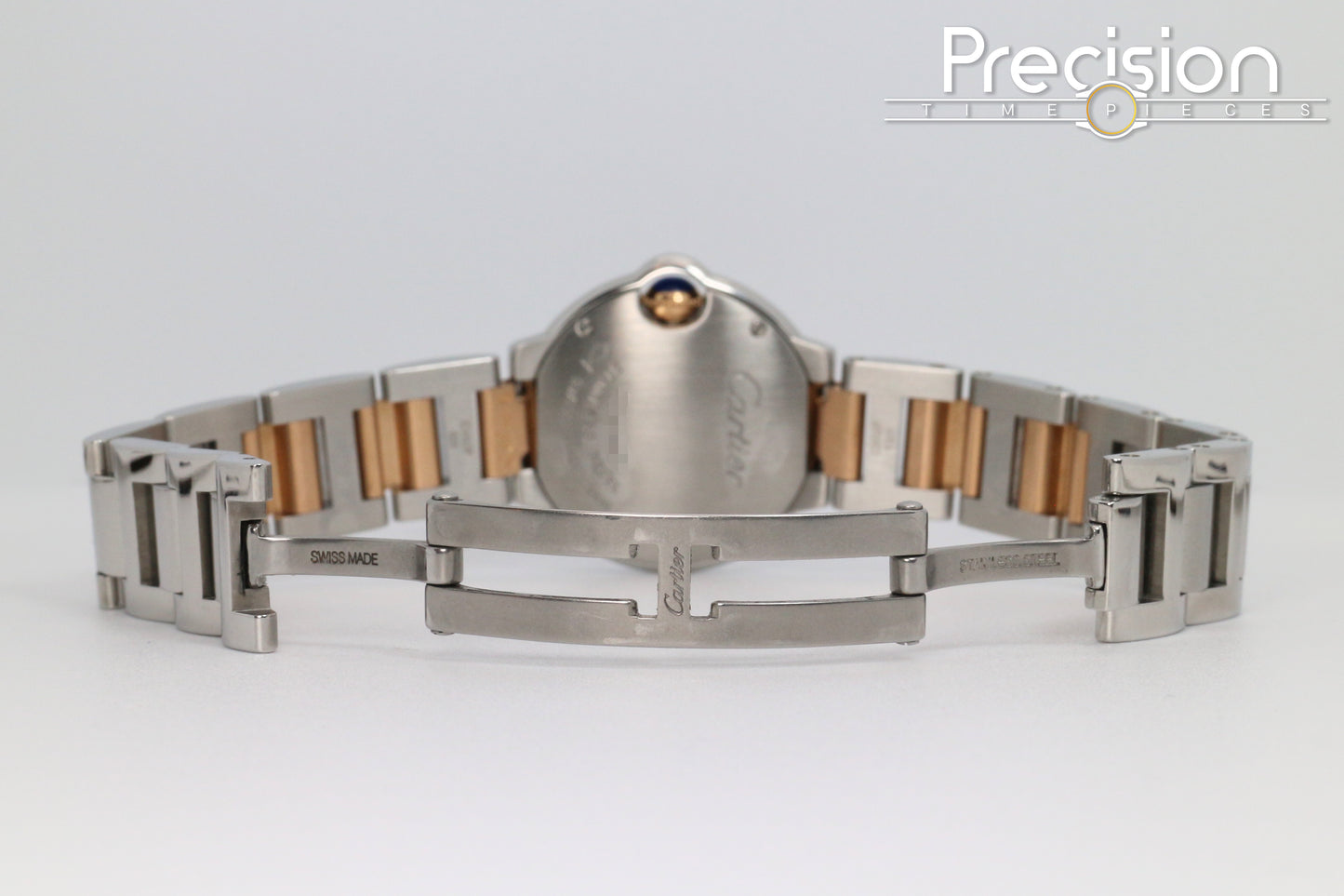 Cartier Ballon Bleu Ref: 3009 28mm Quartz Rare Pinkish Mother of Pearl Dial Two-Tone Rose Gold