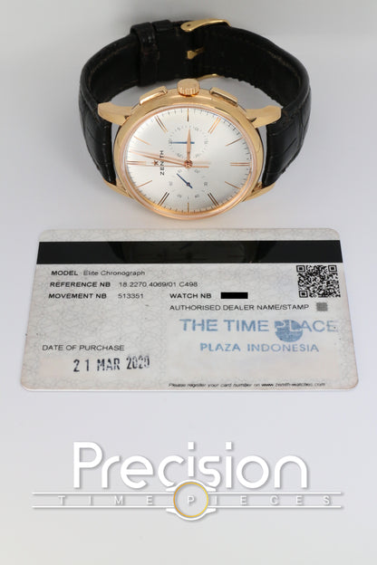 Zenith Master Chronograph Classic Ref: 18.2270.4069/01.C498 18K Rose Gold