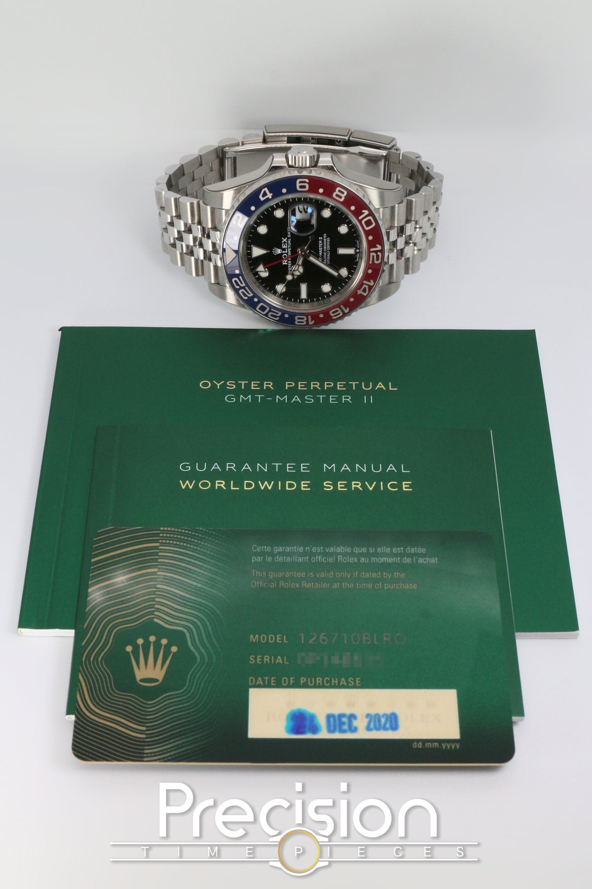 Rolex GMT-Master II Ref: 126710BLRO Dec 2020 Full Set Stickered-Day 1