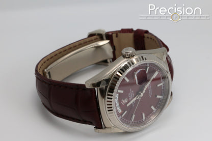 Rolex Day-Date 36 Ref: 118139 🔥Rare Cherry Dial 🔥18K White Gold 36mm