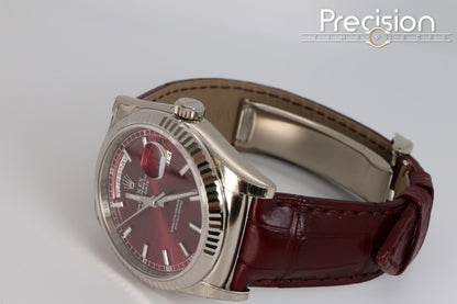 Rolex Day-Date 36 Ref: 118139 🔥Rare Cherry Dial 🔥18K White Gold 36mm