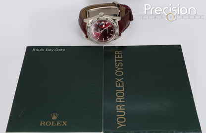 Rolex Day-Date 36 Ref: 118139 🔥Rare Cherry Dial 🔥18K White Gold 36mm