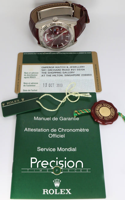 Rolex Day-Date 36 Ref: 118139 🔥Rare Cherry Dial 🔥18K White Gold 36mm