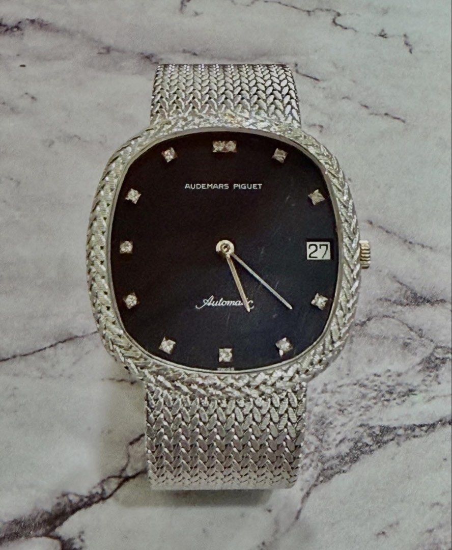 Audemars Piguet 18K White Gold ŵ Weave Bracelet & Case