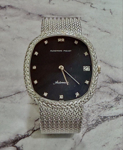 Audemars Piguet 18K White Gold ŵ Weave Bracelet & Case