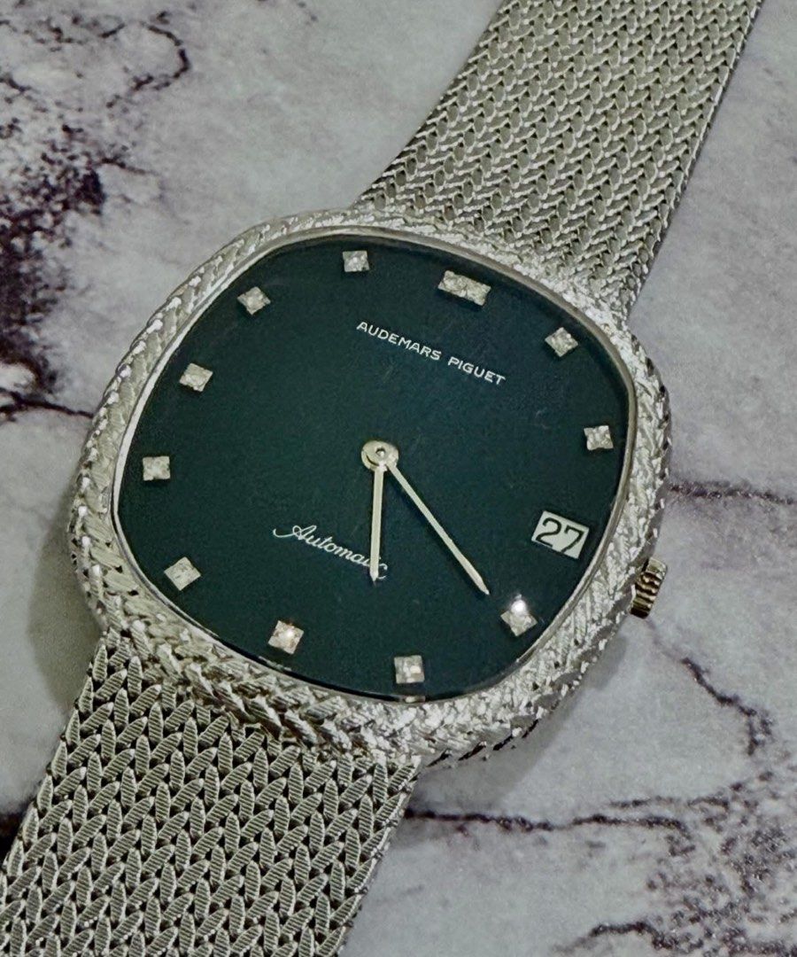 Audemars Piguet 18K White Gold ŵ Weave Bracelet & Case