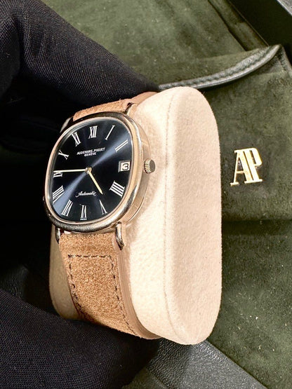 Audemars Piguet Ellipse Blue Sunburst Dial 32mm 18K White Gold Automatic