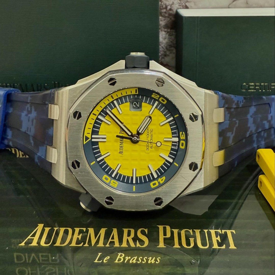 Audemars Piguet ROO Yellow Scuba Ref: 15710ST Full Set As Pictured