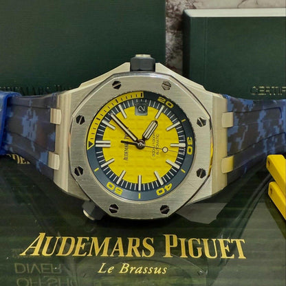 Audemars Piguet ROO Yellow Scuba Ref: 15710ST Full Set As Pictured