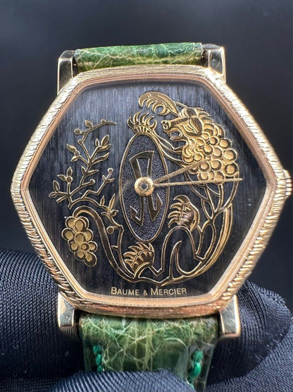 Baume & Mercier 18K Gold Hexagon “Crouching Dragon” dial