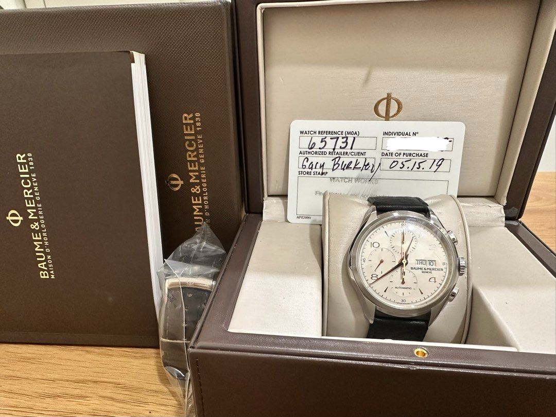 Baume & Mercier Clifton Chronograph Ref: 65731 43mm Automatic Full Set