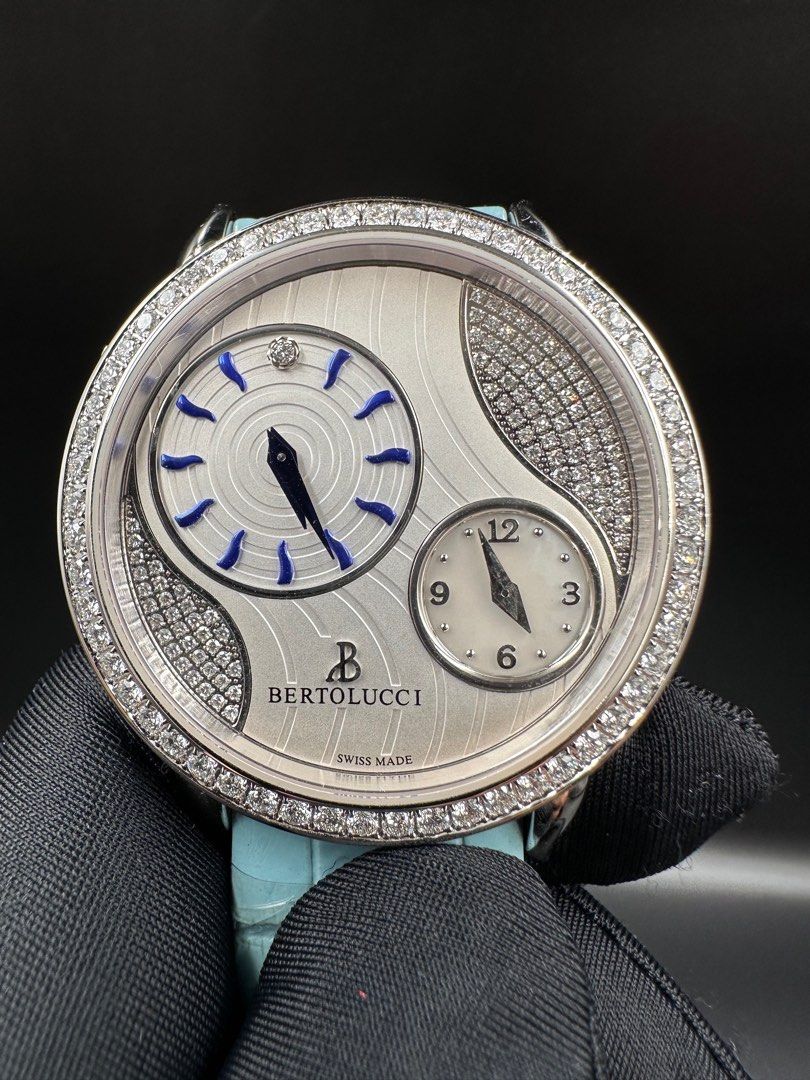 Bertolucci Montre 1213 Silver Diamond 42mm Quartz Watch