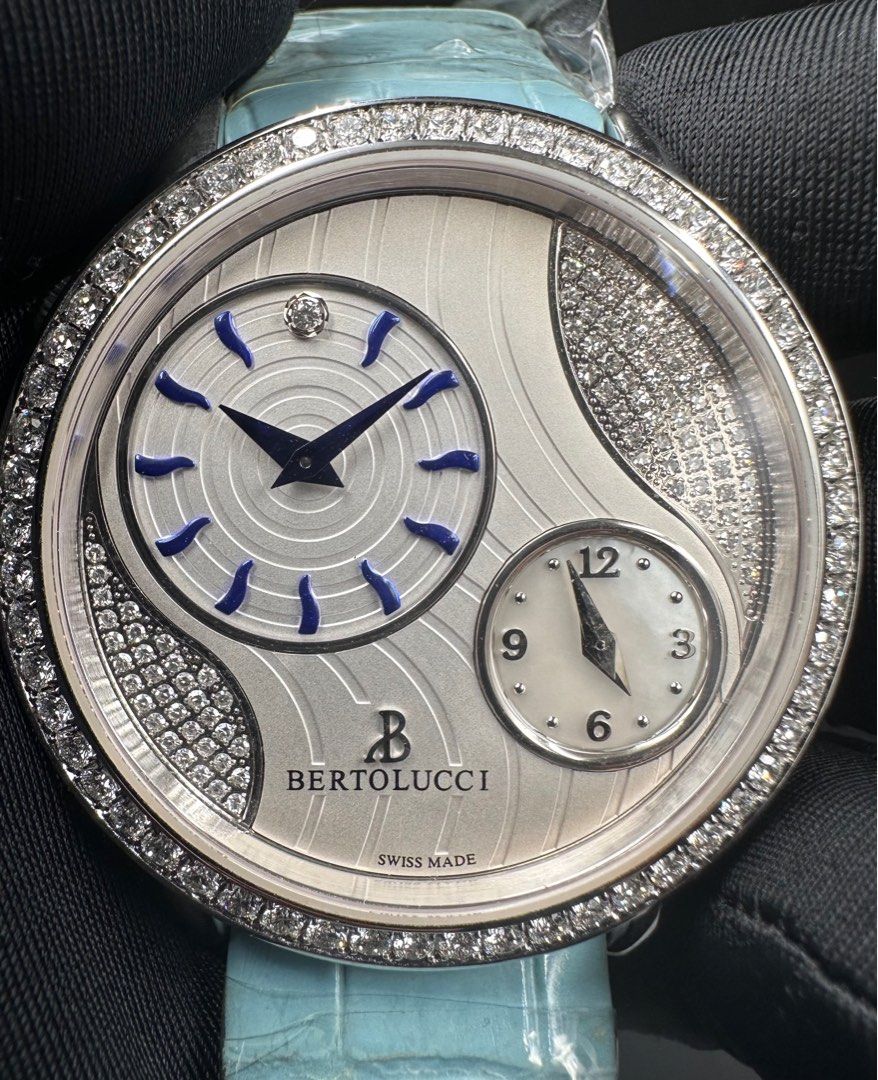 Bertolucci Montre 1213 Silver Diamond 42mm Quartz Watch