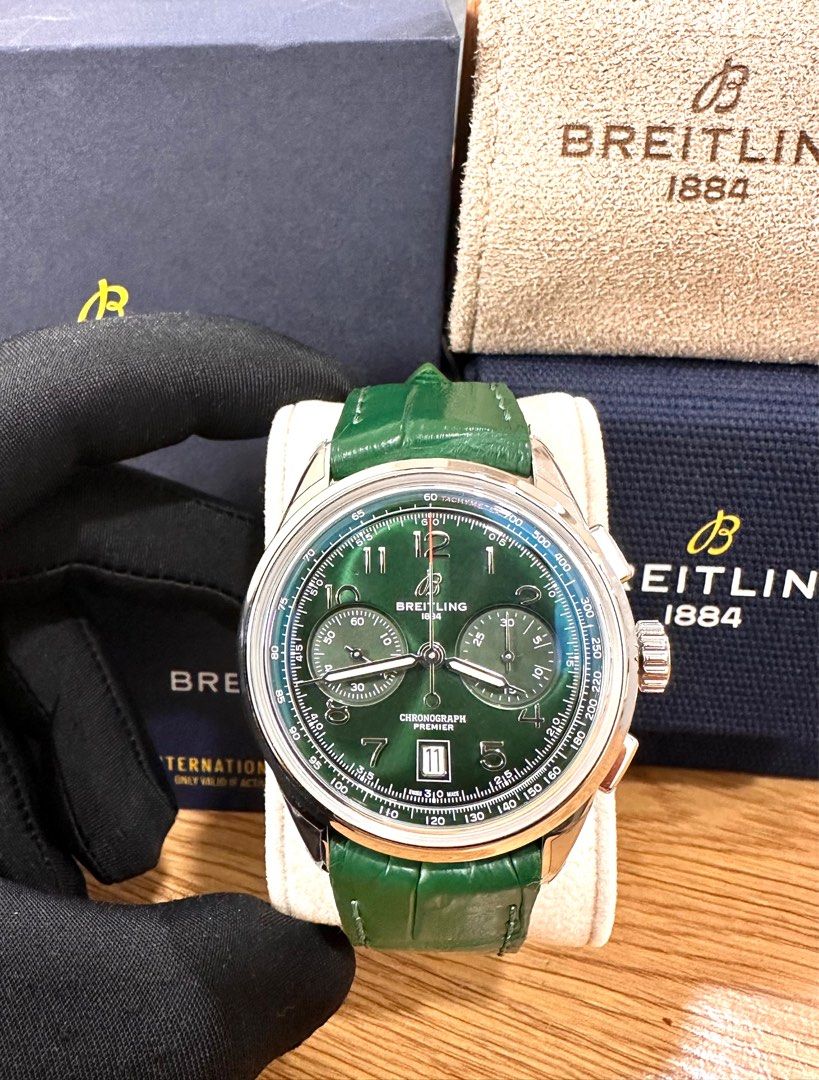 Breitling Premier B01 Chronograph 42 Ref: AB0145371L1P2 42mm Sunburst Green Dial