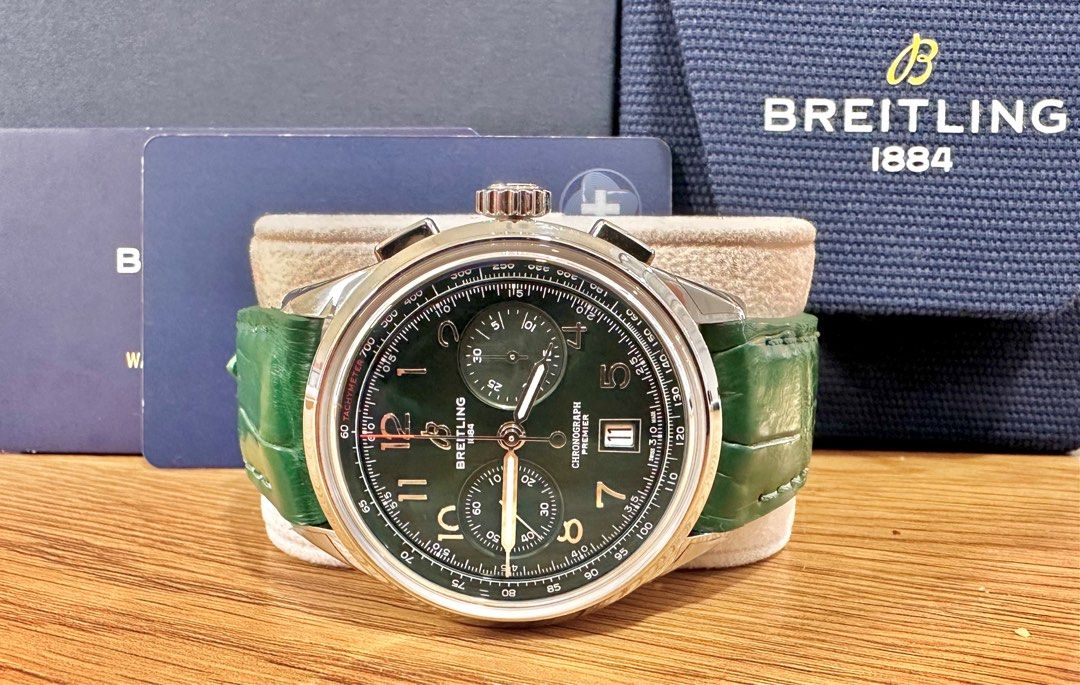 Breitling Premier B01 Chronograph 42 Ref: AB0145371L1P2 42mm Sunburst Green Dial