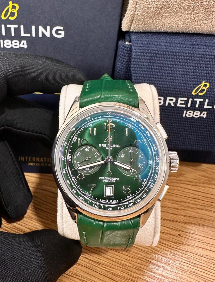 Breitling Premier B01 Chronograph 42 Ref: AB0145371L1P2 42mm Sunburst Green Dial