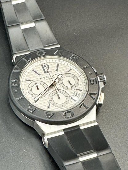 Bulgari Diagono Chronograph Silver Dial Full Set