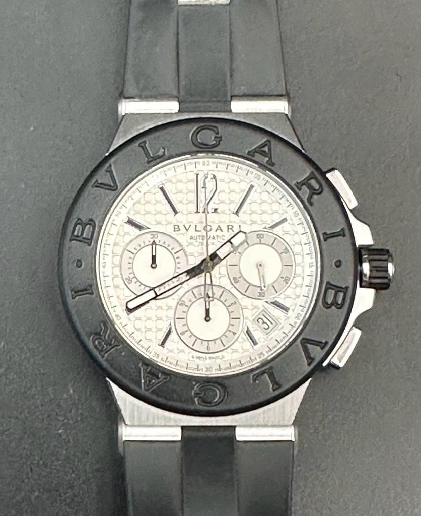 Bulgari Diagono Chronograph Silver Dial Full Set