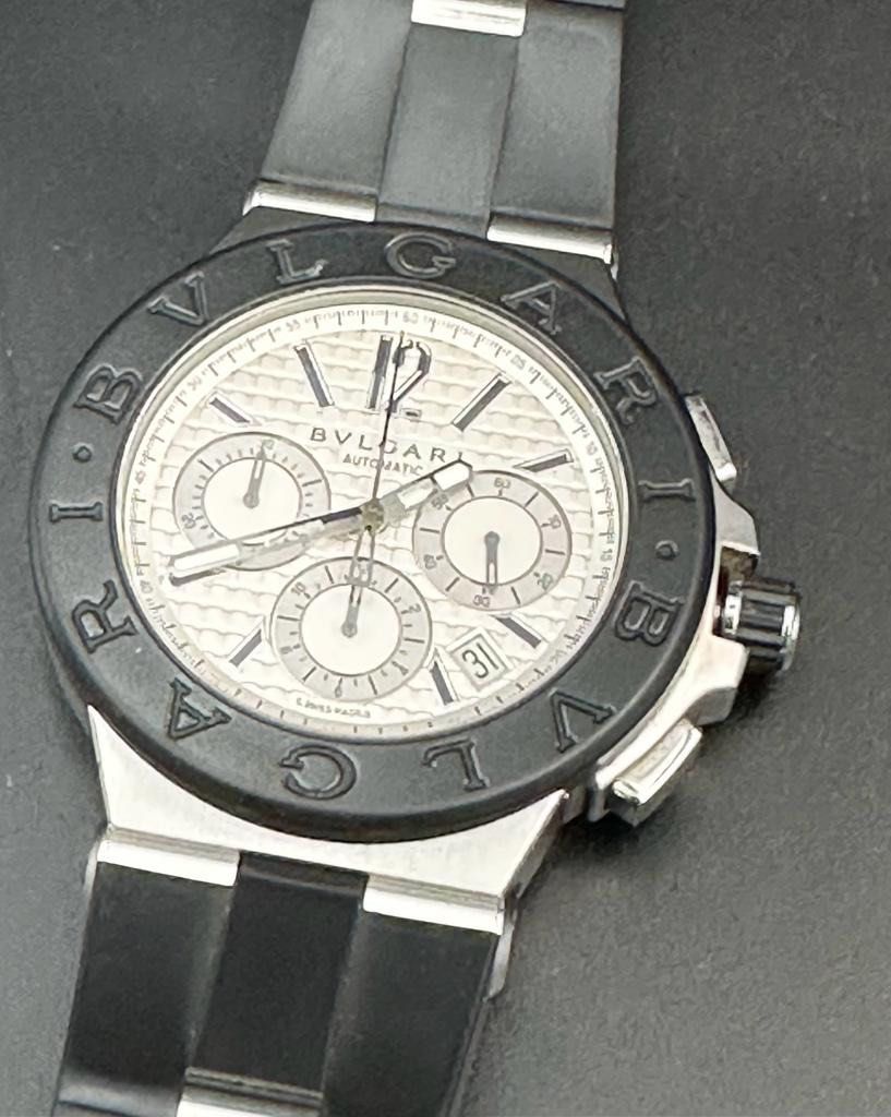 Bulgari Diagono Chronograph Silver Dial Full Set