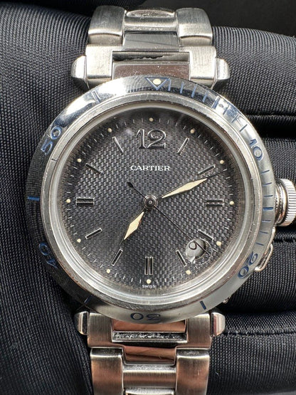 Cartier Pasha Date 38mm Wave Pattern Grey Dial