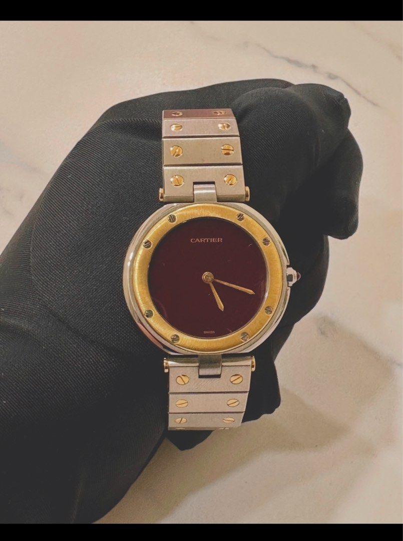 Cartier Santos Vendom Reg: 81913 Burgundy Dial 24mm Quartz