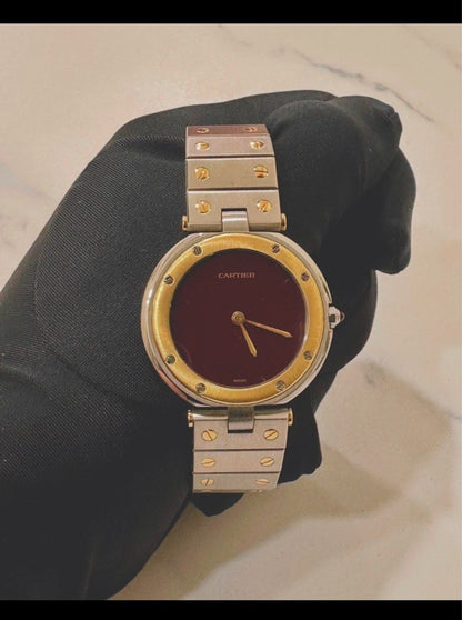 Cartier Santos Vendom Reg: 81913 Burgundy Dial 24mm Quartz