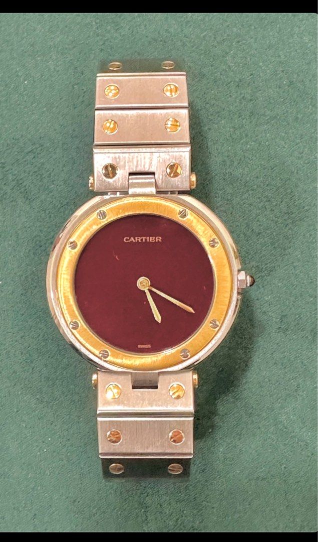 Cartier Santos Vendom Reg: 81913 Burgundy Dial 24mm Quartz
