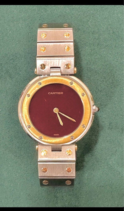 Cartier Santos Vendom Reg: 81913 Burgundy Dial 24mm Quartz
