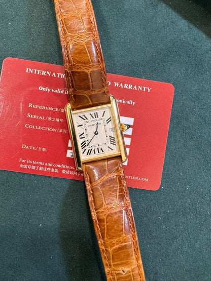 Cartier Tank Louis Ref: W1529756 / 2441 Quartz 25.5mm 18K Rose Gold Full Set LNIB