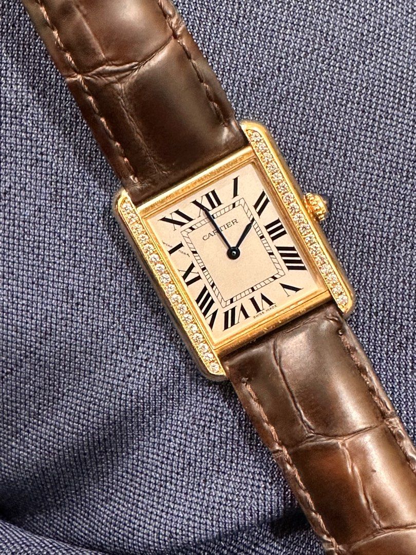 Cartier Tank Solo Ref: 3168 18K Yellow Gold Case & SS Caseback Quartz 24mm