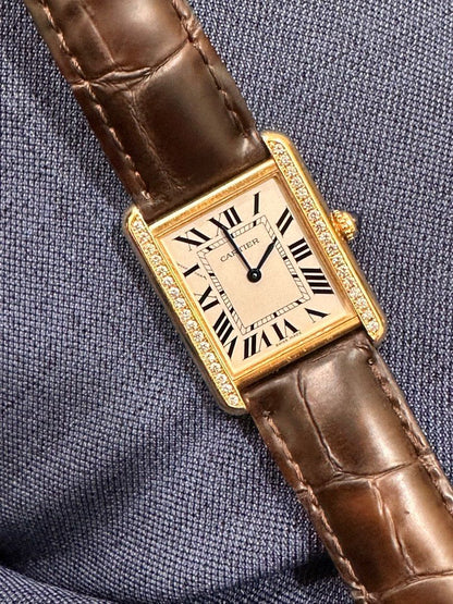 Cartier Tank Solo Ref: 3168 18K Yellow Gold Case & SS Caseback Quartz 24mm