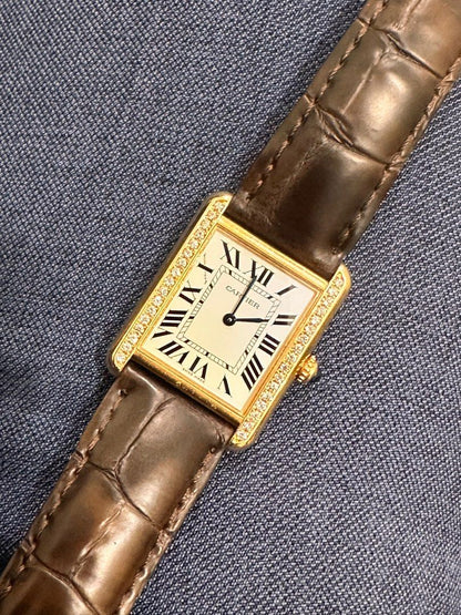 Cartier Tank Solo Ref: 3168 18K Yellow Gold Case & SS Caseback Quartz 24mm
