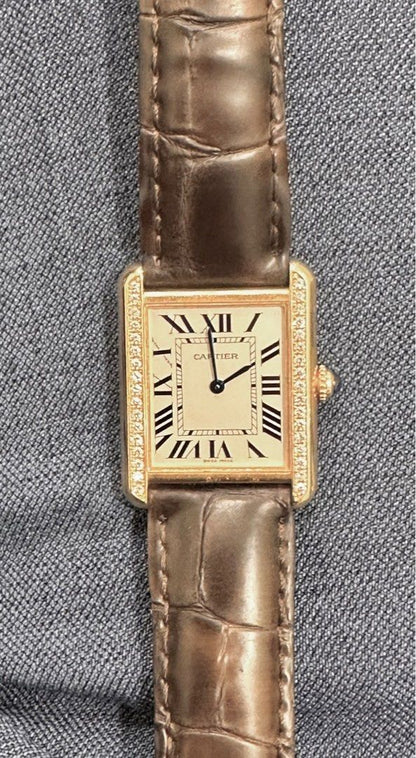 Cartier Tank Solo Ref: 3168 18K Yellow Gold Case & SS Caseback Quartz 24mm