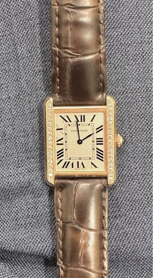 Cartier Tank Solo Ref: 3168 18K Yellow Gold Case & SS Caseback Quartz 24mm