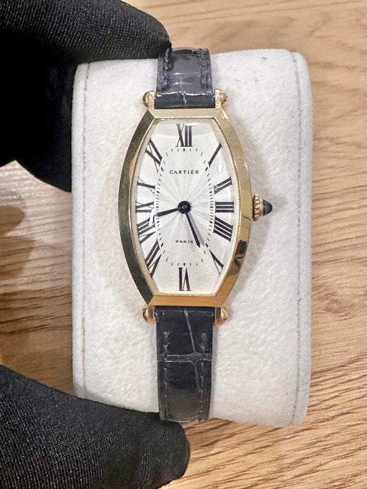 Cartier Tonneau Ref: 594-91 18K Yellow Gold Paris Dial 21x39mm Manual Wind