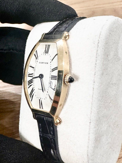 Cartier Tonneau Ref: 594-91 18K Yellow Gold Paris Dial 21x39mm Manual Wind