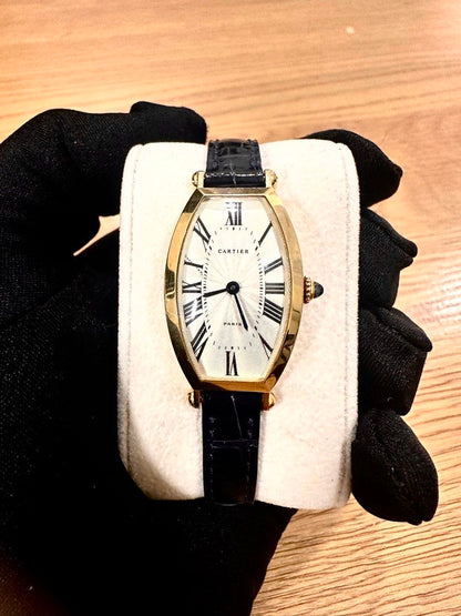 Cartier Tonneau Ref: 594-91 18K Yellow Gold Paris Dial 21x39mm Manual Wind