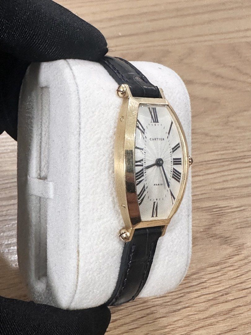Cartier Tonneau Ref: 594-91 18K Yellow Gold Paris Dial 21x39mm Manual Wind