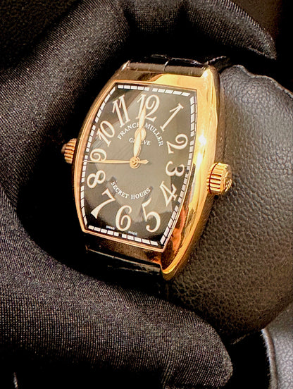 Franck Muller Cintree Curvex 🔥Rare🔥Secret Hour 18K Rose Gold 36mm Full Set