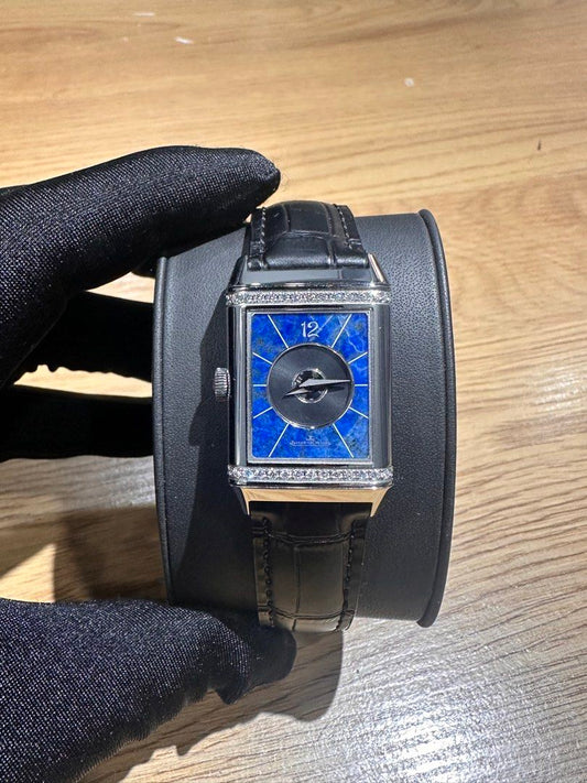 Jaeger-LeCoultre (JLC) Reverso Classic Duetto Medium Very Rare Lapis Dial 24mm Ref: 212.8.76