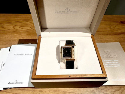 Jaeger-LeCoultre JLC Reverso Duetto Duo 18K Rose Gold Ref: Q2692424 Silver & Black Dial Dual Time Zone