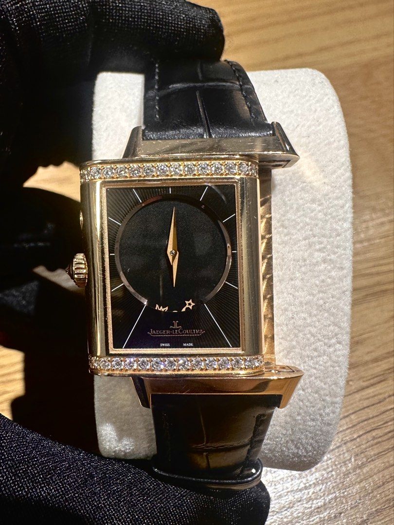 Jaeger-LeCoultre JLC Reverso Duetto Duo 18K Rose Gold Ref: Q2692424 Silver & Black Dial Dual Time Zone