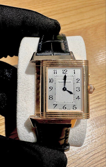 Jaeger-LeCoultre JLC Reverso Duetto Duo 18K Rose Gold Ref: Q2692424 Silver & Black Dial Dual Time Zone