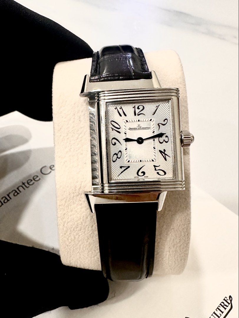 Jaeger-LeCoultre JLC Reverso Ref: 256.8.75 Silver & Black Dial 24mm ŵ Papers