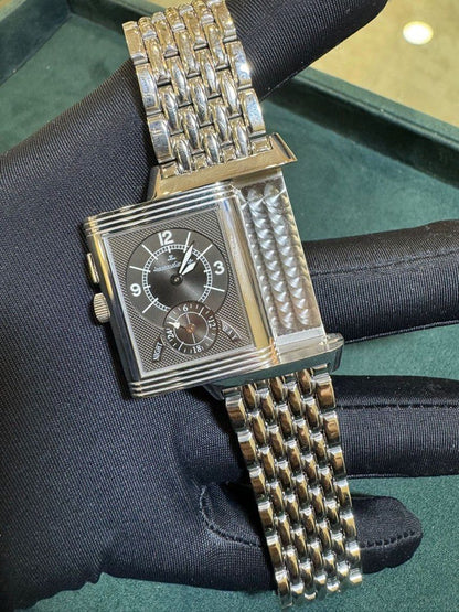 Jaeger-LeCoultre Reverso Ref: 272.8.54/Q2718410 26mm Silver & Black Dial Stainless Steel Bracelet