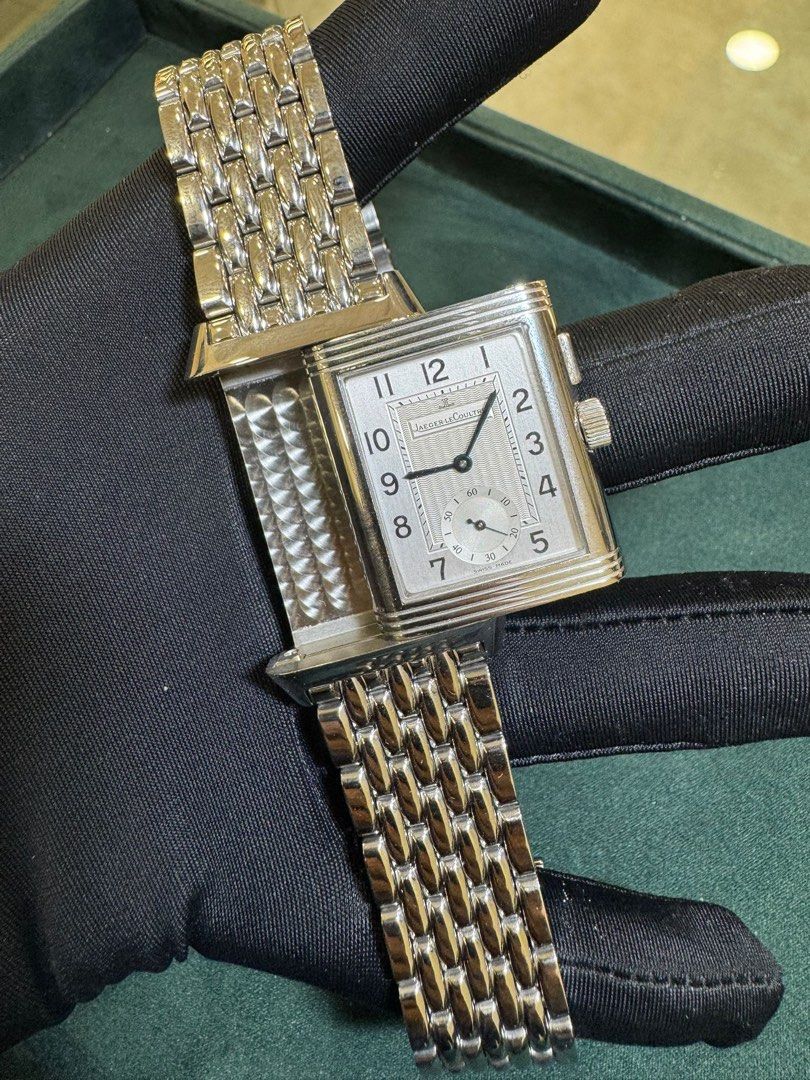 Jaeger-LeCoultre Reverso Ref: 272.8.54/Q2718410 26mm Silver & Black Dial Stainless Steel Bracelet