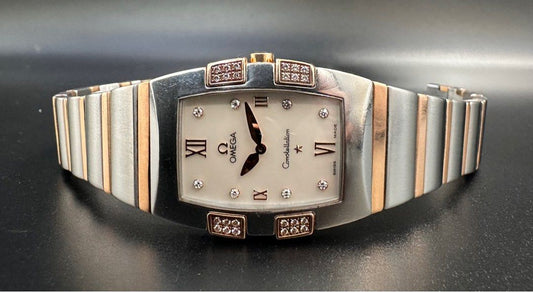 Omega Constellation Quadrella White Mother-of-Pearl & Diamonds