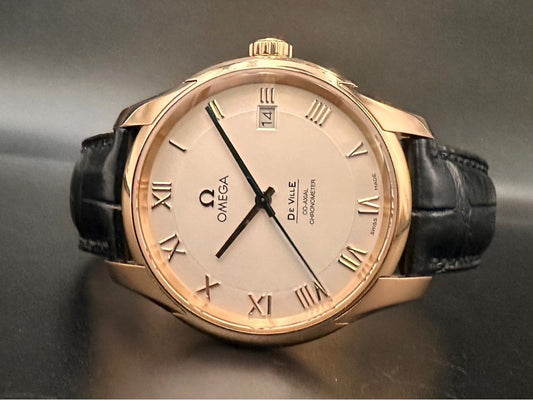 Omega De Ville Co-Axial 41mm Rose Gold Silvered Dial