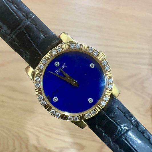 Piaget Dancer 80464 25mm Quartz Lapis Dial with Factory Set Diamond Bezel